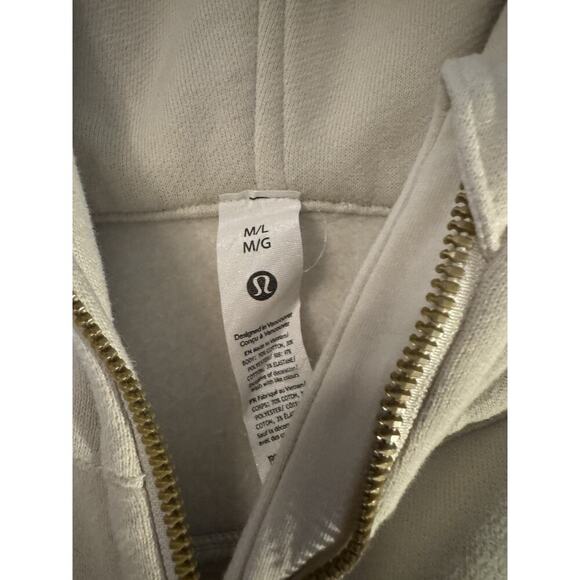 Lululemon Scuba Oversized Half-Zip Hoodie Beige/Gold Size M/L - Picture 5 of 11